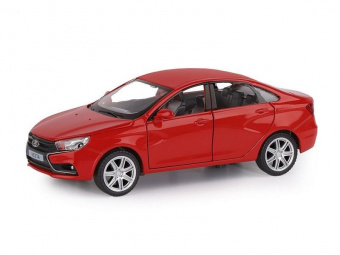 Машина ''АВТОПАНОРАМА'' LADA VESTA седан, 1/24,  красный, свет. звук. эффекты, в/к 24,5x12,5x10,5 см