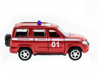 Машина ''АВТОПАНОРАМА'' инерц. УАЗ Патриот (пожарная) 1/50, в/к 12*7*5,5 см