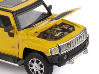 Машина ''АВТОПАНОРАМА'' Hummer H3, желтый, 1/24, свет, звук, в/к 24,5*12,5*10,5 см