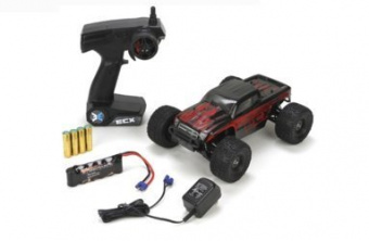 Радиоуправляемый монстр ECX 1:18 Ruckus Monster Truck 4WD 2.4 Ghz (электро, черный/красный)
