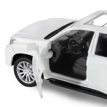 Машина АВТОПАНОРАМА Land Cruiser Prado, белый, 1/42, инерция, откр. двери, в/к 17,5*12,5*6,5 см