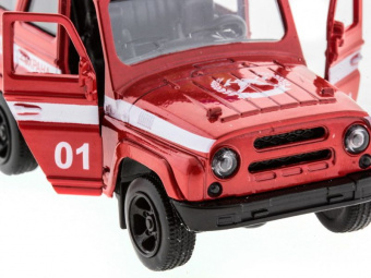 Машина ''АВТОПАНОРАМА'' инерц. УАЗ-469 (пожарная) 1/50, в/к 12*7*5,5 см