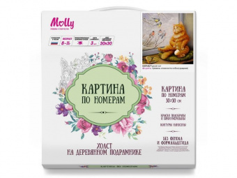 Картина по номерам 30х30 Рыжий кот (23 цвета)