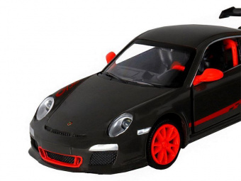 Машина АВТОПАНОРАМА Porsche 911 GT3 Cup, 1/32, темно-серый, свет, звук, в/к 17,5*13,5*9 см