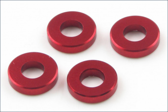 Aluminum Color (3x6.5x1.5mm/Red/4pcs)
