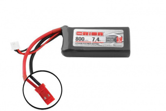 LiPo 7,4В(2s) 800mAh 50С SoftCase BEC/JST