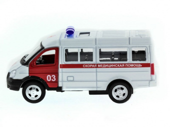 Машина ''АВТОПАНОРАМА'' инерц. ГАЗель (скорая) 1/50, в/к 14,5*8*5,5 см