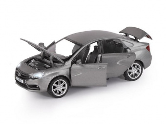 Машина ''АВТОПАНОРАМА'' LADA VESTA седан, 1/24,  серый, свет. звук. эффекты, в/к 24,5x12,5x10,5 см