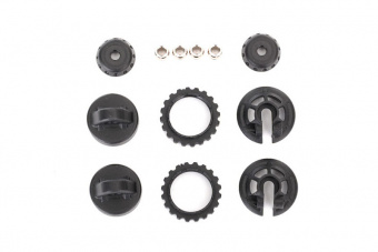 Caps and spring retainers, GTR shock (upper cap (2)/ hollow balls (4)/ bottom cap (2)/ upper retainer (2)/ lower retainer (2))