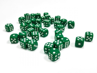 Набор зеленых игровых кубиков ZVEZDA ''D6'', 12мм, 36 шт