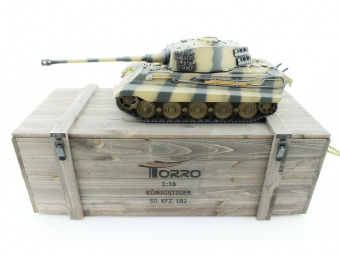 Р/У танк Torro King Tiger (башня Henschel) 1/16 2.4G, ВВ-пушка, деревянная коробка