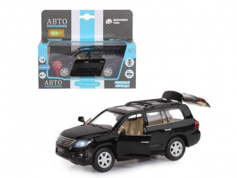 Машина ''АВТОПАНОРАМА'' Lexus LX570, черный, 1/32, свет, звук, инерция, в/к 17,5*13,5*9 см