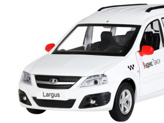 Машина ''АВТОПАНОРАМА'' Яндекс.Такси LADA LARGUS, белый, 1/24, свет, звук, в/к 24,5*12,5*10,5 см