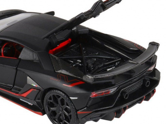 Машина АВТОПАНОРАМА Lamborghini SVJ, 1/32, черный матовый, свет, звук, в/к 17,5*12,5*6,5 см
