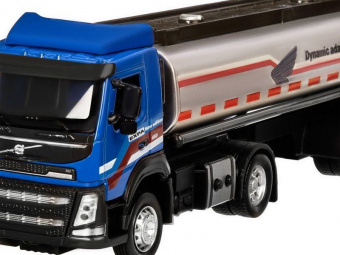Машина ''АВТОПАНОРАМА'' Volvo бензовоз, голубой, 1/50, свет, звук, в/к 28*14*10 см