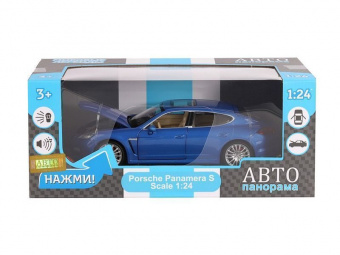 Машина ''АВТОПАНОРАМА'' Porsche Panamera S, синий, 1/24, свет, звук, в/к 24,5*12,5*10,5 см
