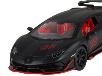 Машина АВТОПАНОРАМА Lamborghini SVJ, 1/32, черный матовый, свет, звук, в/к 17,5*12,5*6,5 см