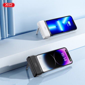 Мобильное устройство быстрой зарядки с подсветкой и держателем 5 000 mAh PR244 (iP) Черный