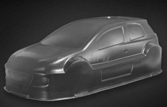 Кузов Volkswagen Golf W12 GTI масштаба 1:10 не окрашенный с отражателями и наклейками