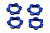 Wheel nuts, splined, 17mm, serrated (blue-anodized) (4)