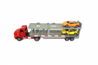 Грузовик-автовоз на радиоуправлении Mack Car Transporter с 2 автомобилями 1:26