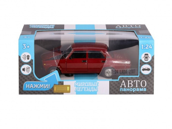 Машина ''АВТОПАНОРАМА'' ВАЗ 2107, 1/24, бордовый, инерция, в/к  24,5x12,5x10,5 см