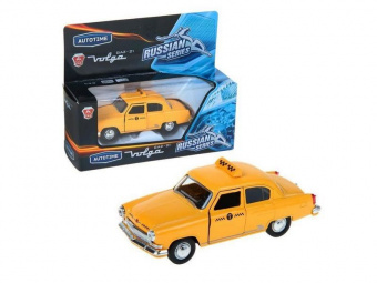 Машина Autotime ''ГАЗ-21 ''ВОЛГА'' желтое такси 1:43