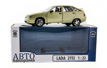 Инерционная модель-копия Автопанорама ВАЗ 2112 1:22 (бежевая)