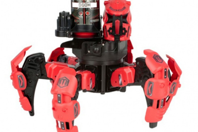 Робот-паук 2.4G стреляет пулями и дисками (Красный)