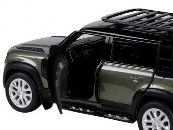Машина АВТОПАНОРАМА Land Rover Defender 110, 1/32, зеленый, свет, звук, в/к 17,5*13,5*9 см