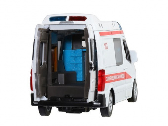 Машина АВТОПАНОРАМА Mercedes Sprinter Скорая помощь, белый, 1/32, в/к 18*9*13,5 см