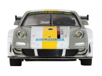Машина ''АВТОПАНОРАМА'' Porsche 911 GT3 RSR, серебряный, 1/32, свет, звук, инерция, в/к 17,5*13,5*9см