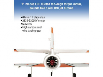 Радиоуправляемый самолет Top RC Jet Star Pro оранжевый 800мм импеллер 64мм 2.4G 4-ch LiPo RTF