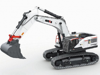Радиоуправляемый экскаватор HUI NA TOYS, белый 2.4G 22CH 1/14 RTR