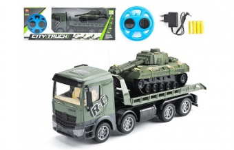 Радиоуправляемый грузовик-трейлер + танк ZhouleToys CityTruck 1:24
