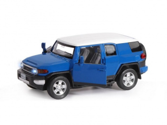 Машина ''АВТОПАНОРАМА'' Toyota FJ Cruiser, синий, 1/32, свет, звук, инерция, в/к 17,5*13,5*9 см