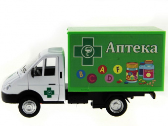 Машина ''АВТОПАНОРАМА'' ГАЗель (аптека) 1/28, в/к 24*14*12 см