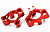 Кастер блоки (2шт) (крас) для HPI Savage X 4.6 2011 Flux & Savage XL