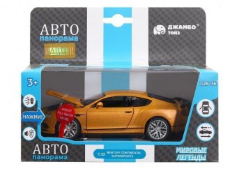 Машина ''АВТОПАНОРАМА'' Bentley Continental Supersports, оранжевый, 1/32, в/к 17,5*12,5*6,5 см