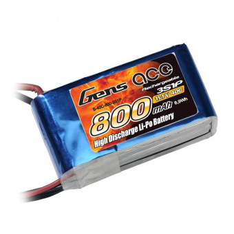Аккумулятор Gens Ace 800 mAh 11.1V 40C 3S1P Lipo Battery Pack