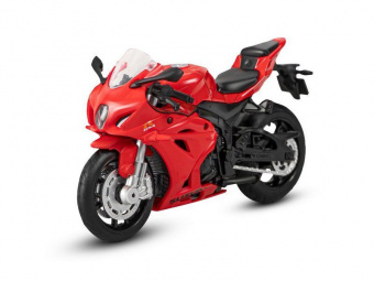 Мотоцикл АВТОПАНОРАМА SUZUKI GSR-R1000, 1/18, металл, красный, свободный ход колес