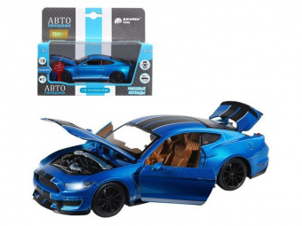 Машина АВТОПАНОРАМА Ford Shelby GT350, синий, 1/32, свет, звук, инерция, в/к 17,5*13,5*9 см
