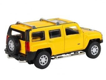 Машина ''АВТОПАНОРАМА'' Hummer H3, желтый, 1/32, свет, звук, инерция, в/к 17,5*13,5*9 см