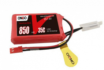 Аккумулятор LiPo Onbo 850mAh 2S 7.4V (35C) JST