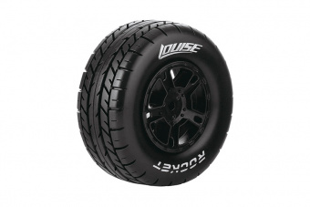 Колеса в сборе SC-ROCKET 1/10 SC TIRE SOFT / BLACK RIM / MOUNTED