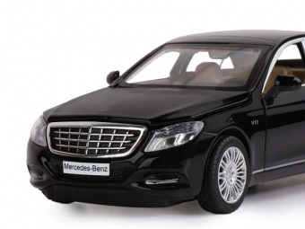 Машина ''АВТОПАНОРАМА'' Mercedes-Benz S600, черный, 1/32, свет, звук, инерция, в/к 17,5*13,5*9 см