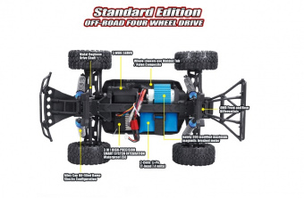 Радиоуправляемый шорт-корс трак 1:16 Remo Hobby ROCKET Brushed 4WD 2.4Ghz RTR