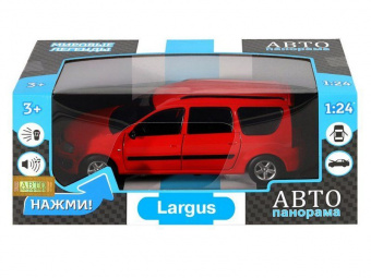 Машина ''АВТОПАНОРАМА'' LADA LARGUS, красный, 1/24, свет, звук, инерция, в/к 24,5*12,5*10,5 см