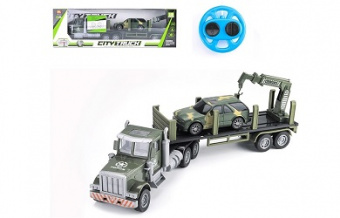 Радиоуправляемый грузовик-трейлер + джип ZhouleToys CityTruck 1:24