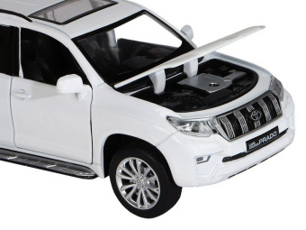 Машина ''АВТОПАНОРАМА'' Land Cruiser Prado, белый, 1/32, свет, звук, инерция, в/к 17,5*13,5*9 см